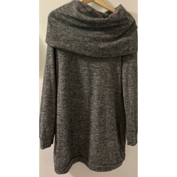 Dressfo Gray Cable-Knit Sweater Dress W/ Button Accents Size 8 Long Sleeved L - Picture 2 of 9